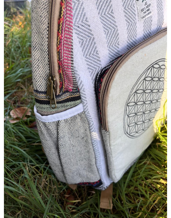 Ethno batoh z konope - KVET ŽIVOTA veľký